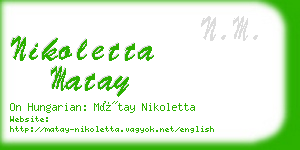 nikoletta matay business card